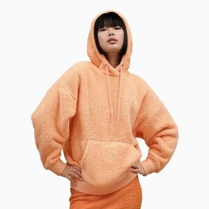 UGG Loyra Hoodie Apricot Ice Size Large Plush Fleece Sherpa Cozy Comfy Women’s